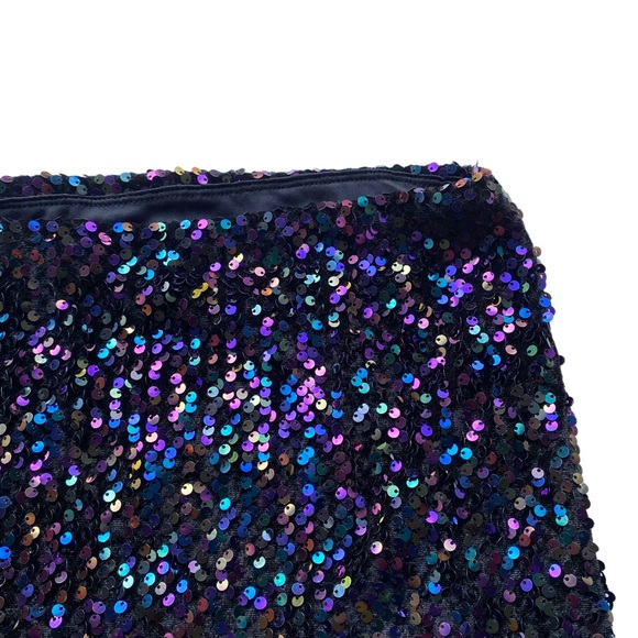 Wild Fable Sequin Mini Skirt - Black and Purple - Picture 6 of 9